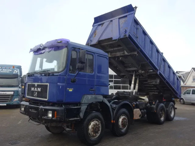 Camion benne MAN 35-403 meiller kipper 8x8 manual pomp