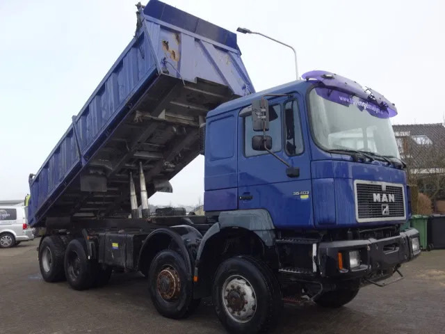 Camion benne MAN 35-403 meiller kipper 8x8 manual pomp