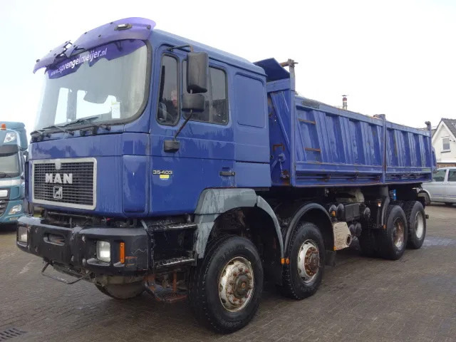 Camion benne MAN 35-403 meiller kipper 8x8 manual pomp