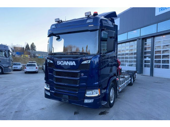 Camion grue, Camion porte-conteneur/ Caisse mobile Scania R450 6x2 BDF HMF2120-5