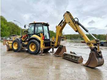 Tractopelle Cat 434F - 4 Buckets + Forks / All Wheel Steering