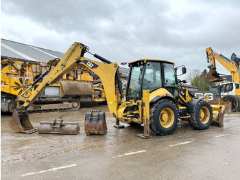 Tractopelle Cat 434F - 4 Buckets + Forks / All Wheel Steering