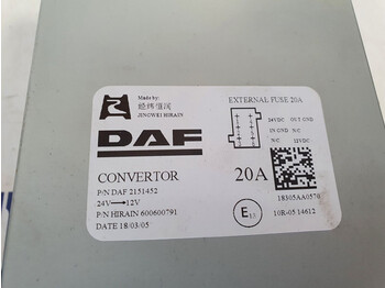 Système électrique pour Camion DAF DC converter