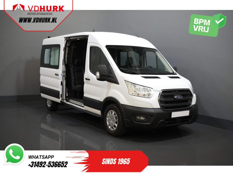 Fourgon utilitaire, Utilitaire double cabine Ford Transit 2.0 TDCI 130 pk L3H2 DC Dubbel Cabine 7 Pers. / Adapt. Cruise/ Riem V.V./ CarPlay/ PDC/ Navi/ Camera/ Airco/ Trekhaak