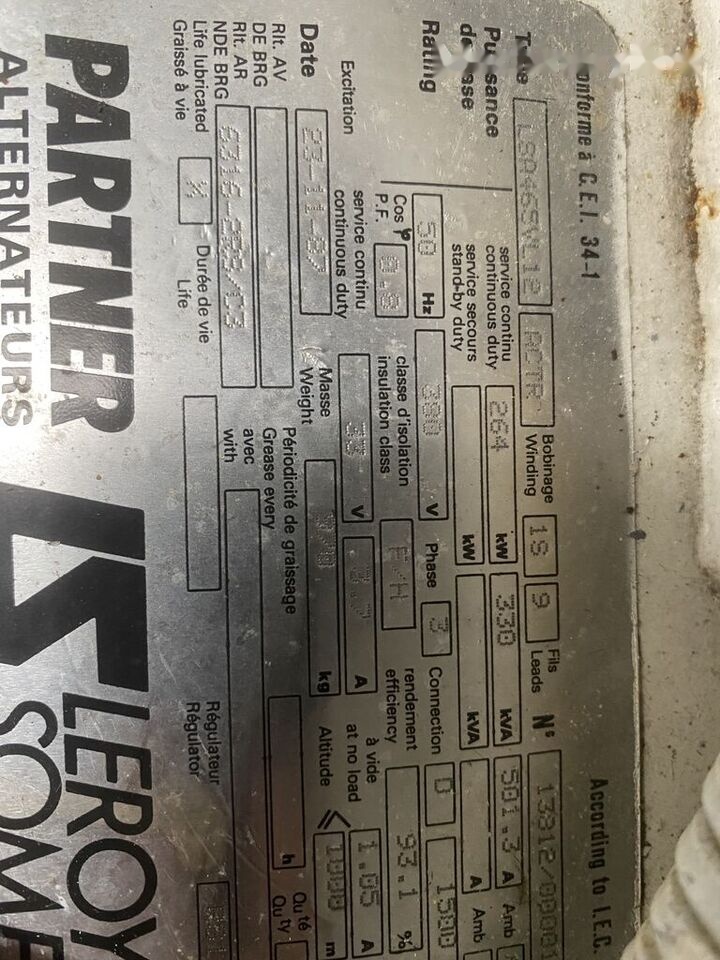 Groupe électrogène SDMO 330 kVa Cummins