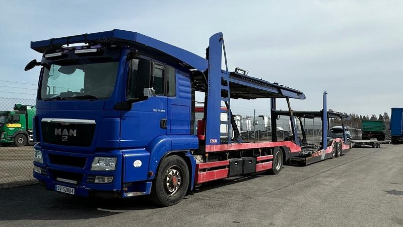 Camion porte-voitures 2009 MAN TGS 18.480 4x4 & 2009 LOHR Henger - Komplett vogntog