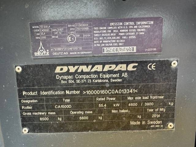 Compacteur Dynapac CA1500D