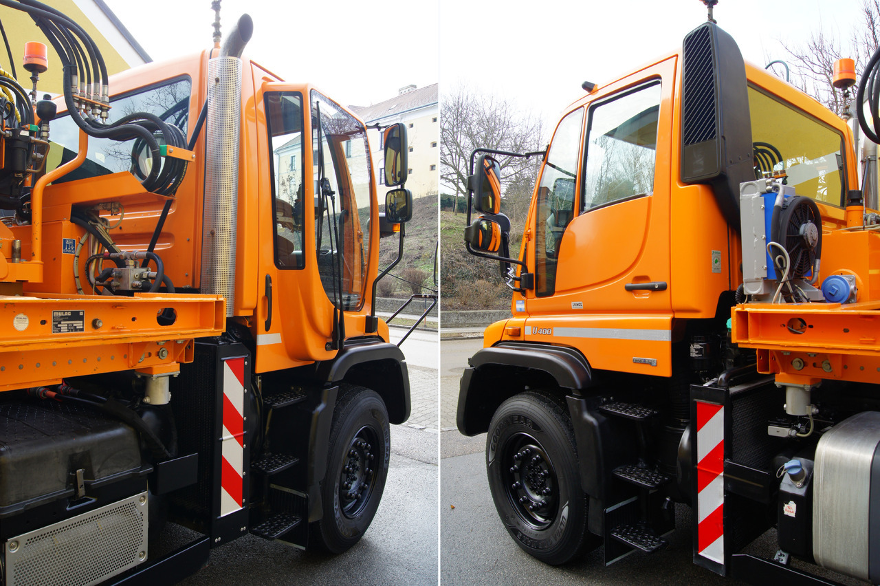 Véhicule de voirie/ Spécial Mercedes-Benz Unimog U 400/TÜV/Hydrostat/Mähtür +MULAG MHU 800